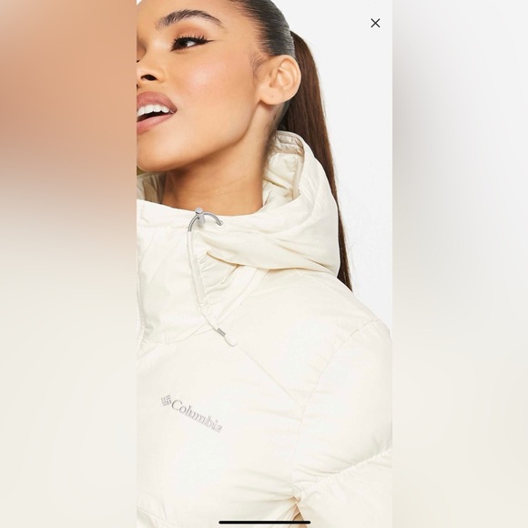 Columbia Pike Lake Long Puffer Coat in cream size L - Picture 3 of 4